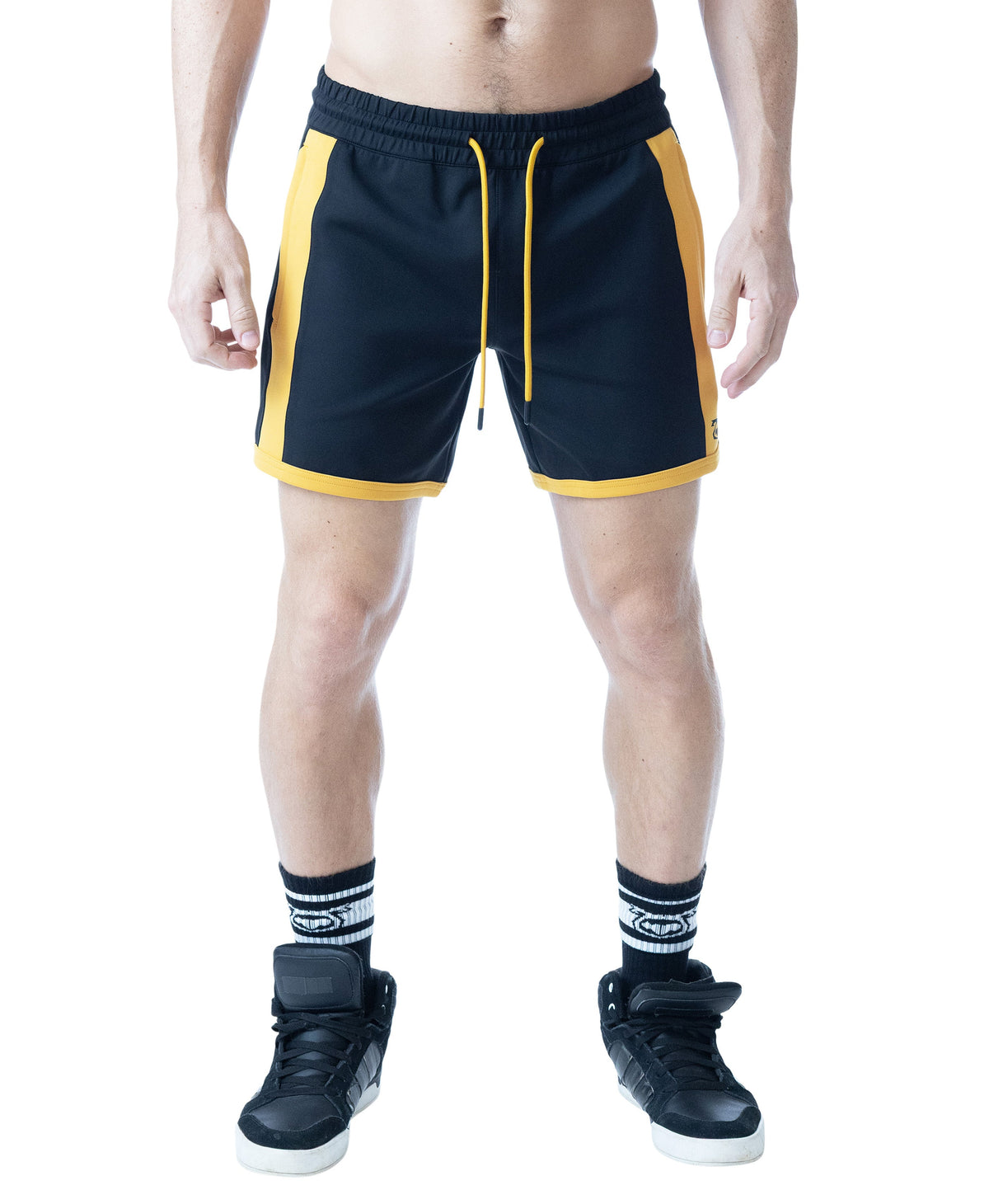 Nasty Pig Men's Ink Rugby Short - Black/Cadmium Yellow