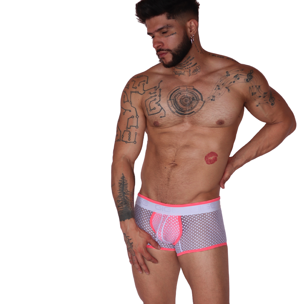 Net Fuchsia Trunk on model by Gigo Underwear
