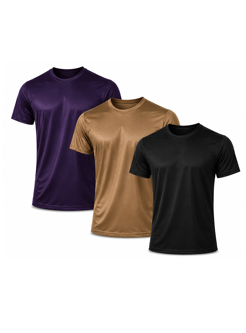 Players Men's Nylon Tricot Crew Neck T-shirt - 3 Pack