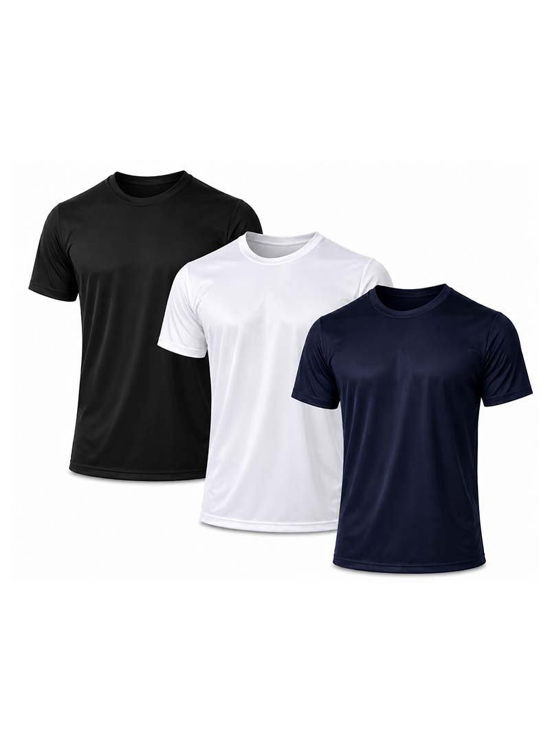 Players Men's Nylon Tricot Crew Neck T-shirt - 3 Pack