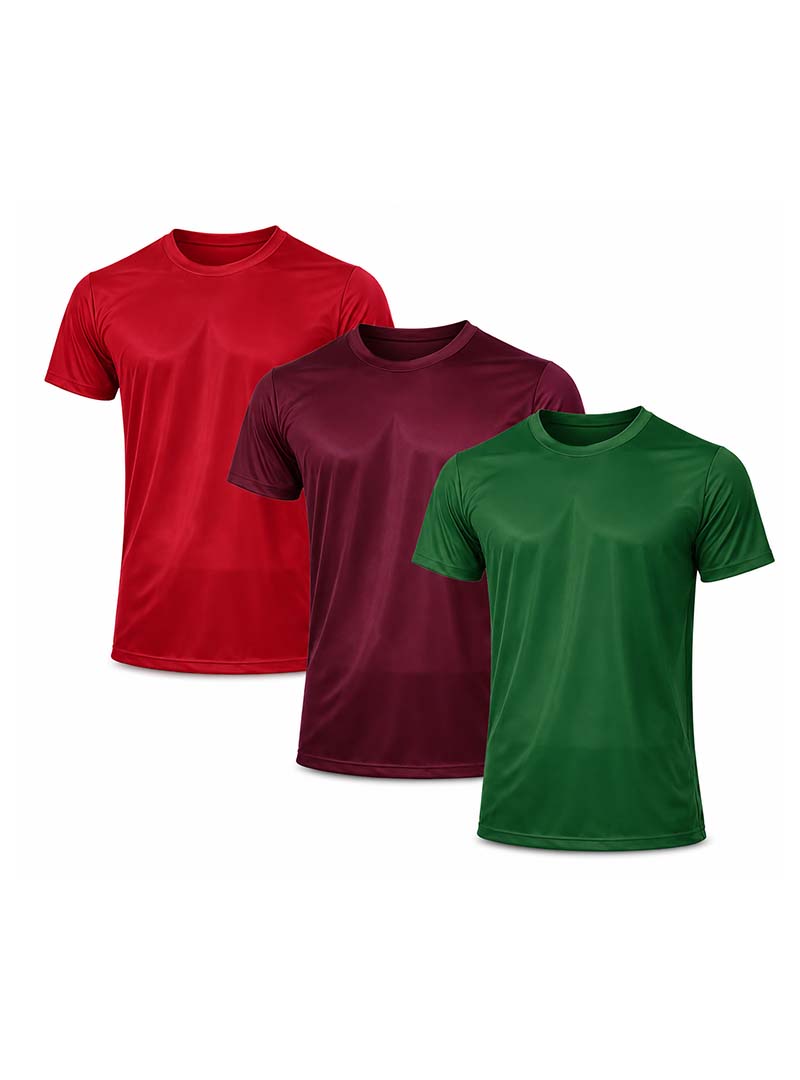 Players Men's Nylon Tricot Crew Neck T-shirt - 3 Pack