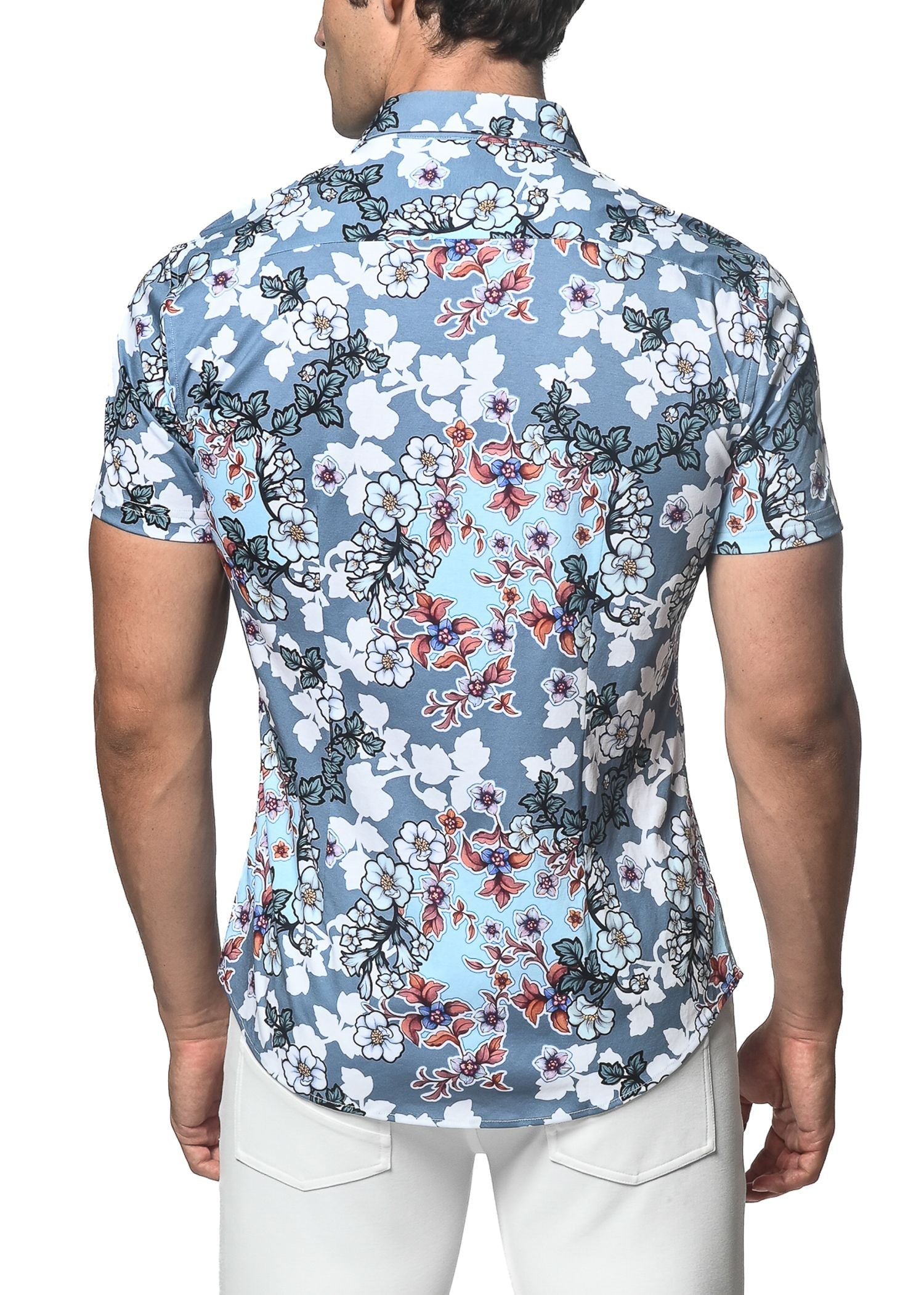ORCHIDS PRINT STRETCH KNIT SHIRT - DealByEthan.gay loves ST33LE
