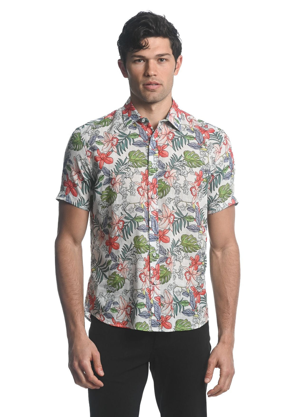 ORCHIDS TENCEL/LINEN S/S WOVEN SHIRT - DealByEthan.gay loves POSTMARC