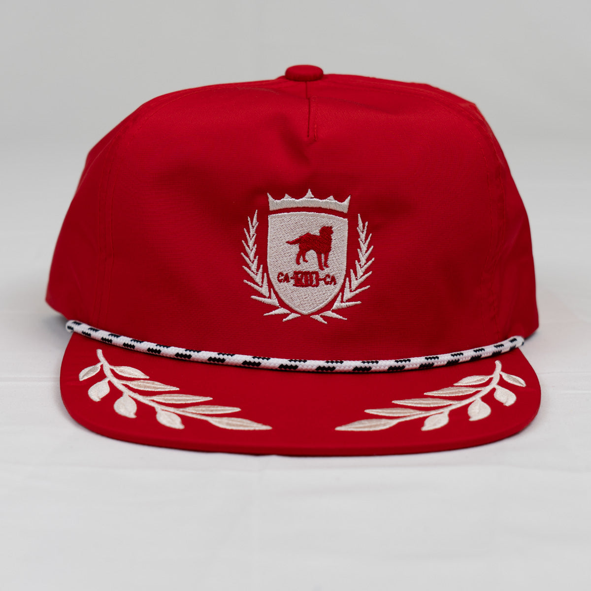 CA-RIO-CA Wappen-Logo, unstrukturierte Lorbeerblatt-Snapback-Kappe aus Seil