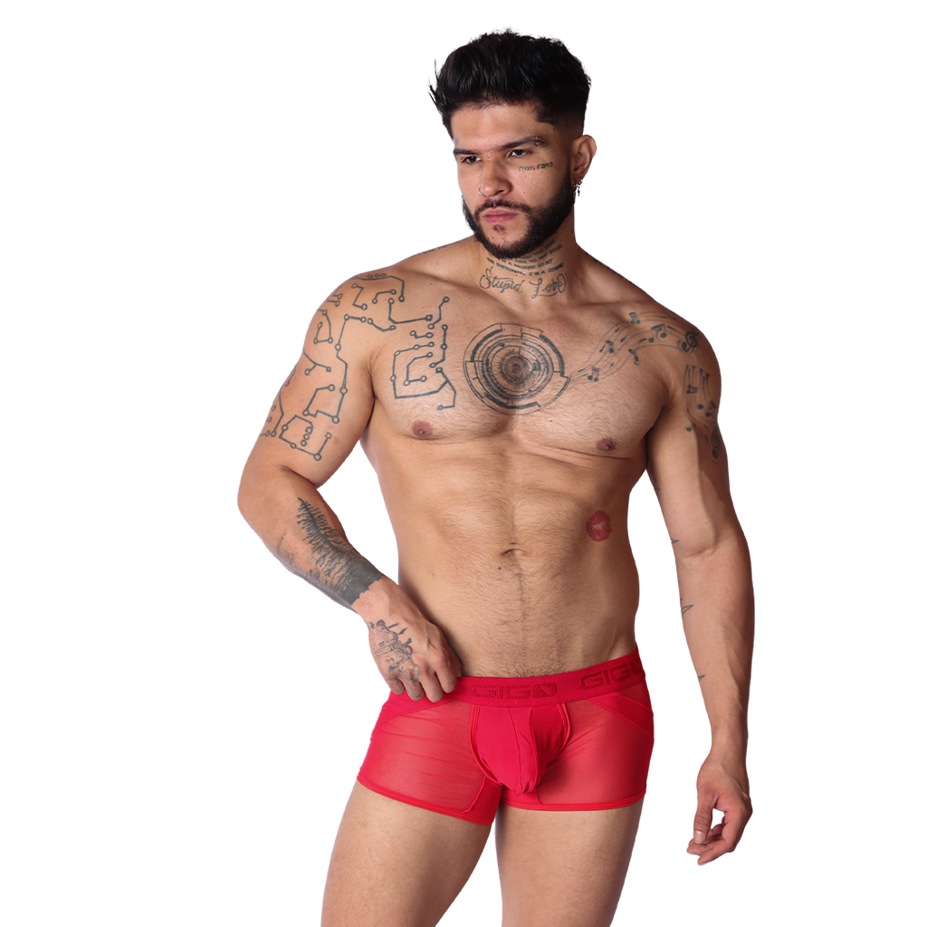 Panel Red Trunk on model by Gigo Underwear