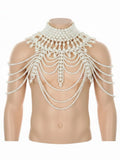 Knobs SF Pearl Chest Piece Necklace - Pearl