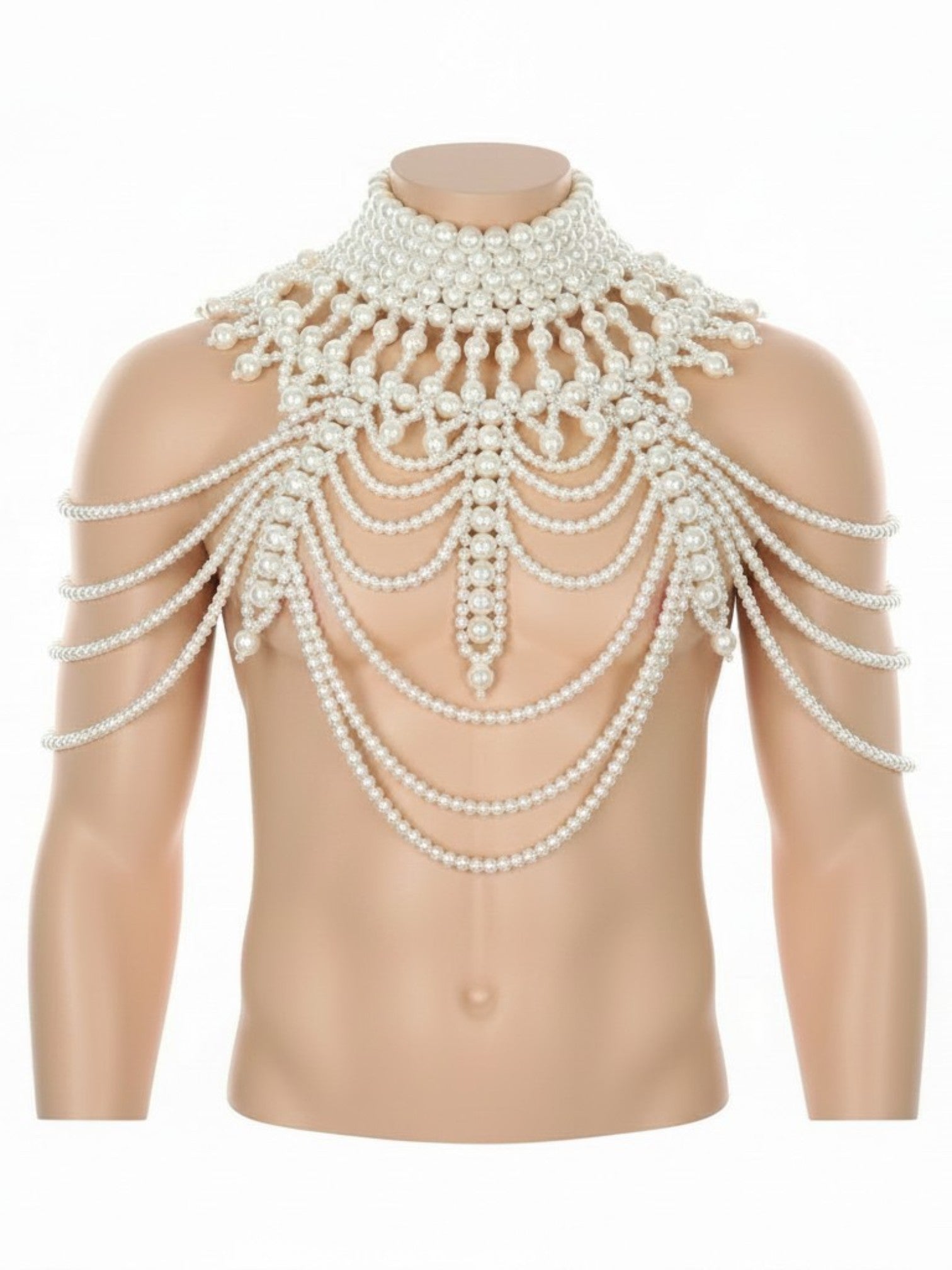 Knobs SF Pearl Chest Piece Necklace - Pearl