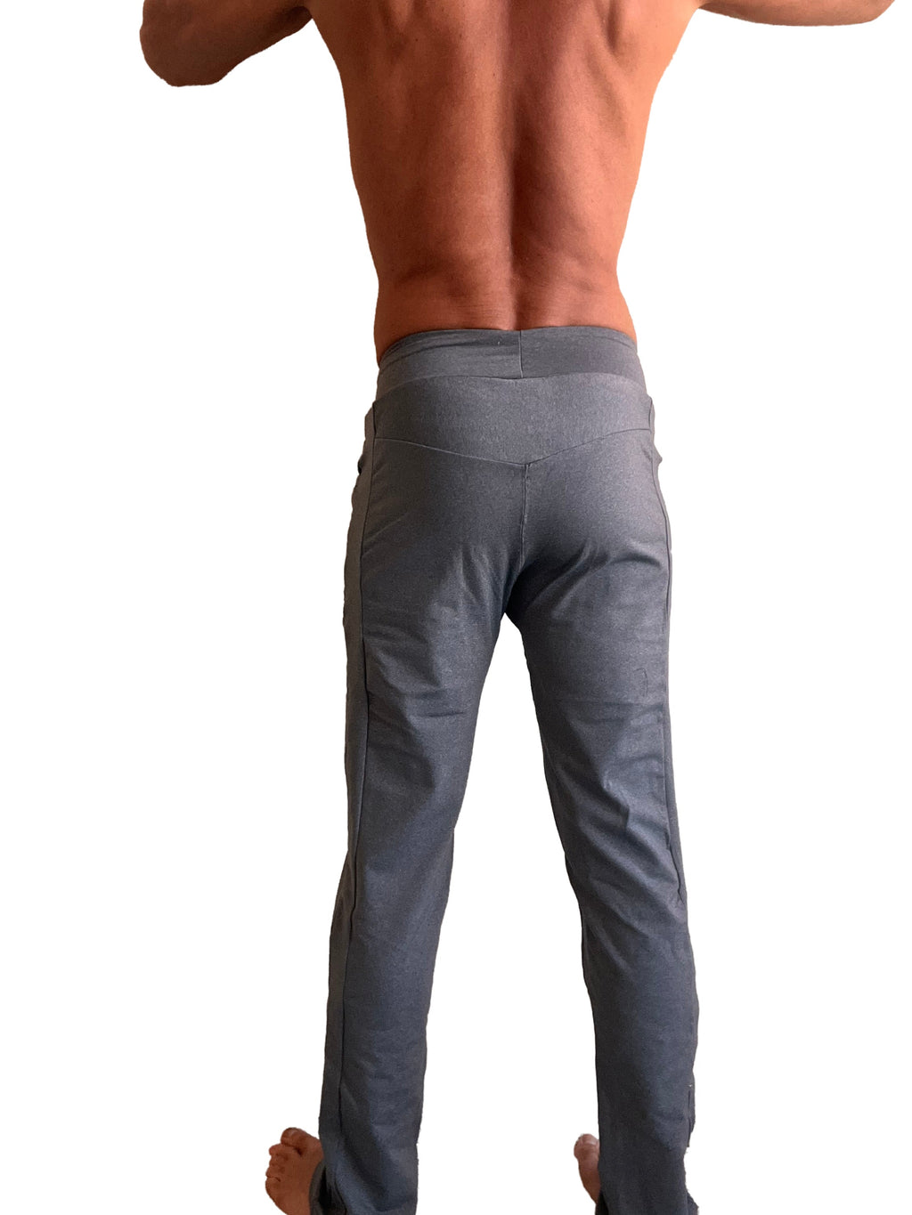 Performance-premium track and lounge sweat pant in dark heather grey with sleek fit and subtle side pockets