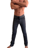 Performance-premium long cuffed jogger charcoal heather with drawstring waistband and subtle side pockets for yoga and workouts