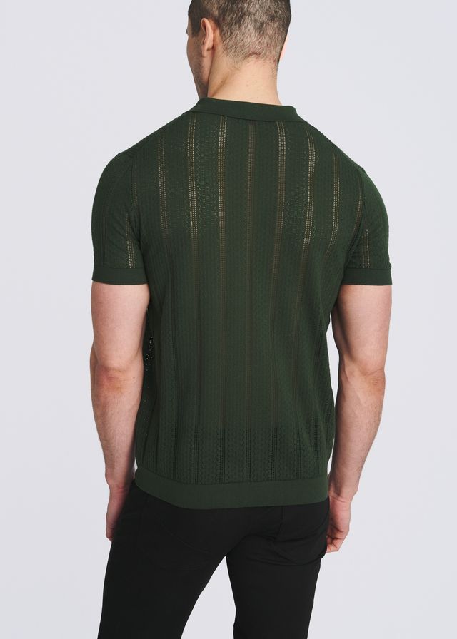 POSTMARC Men's Pointelle Knit Polo - Pasture