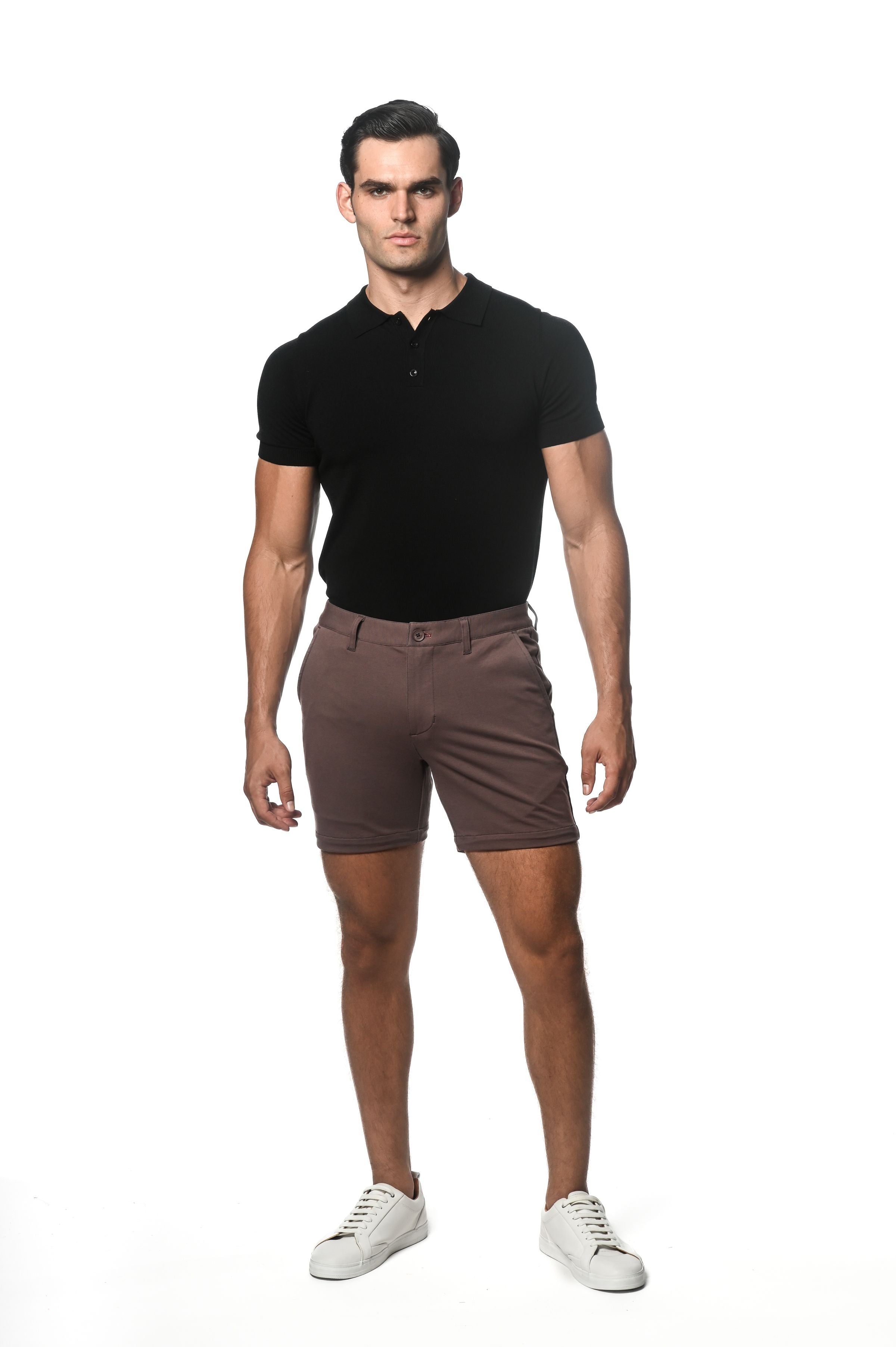 Strukturierte Chino-Shorts aus Stretch-Strick