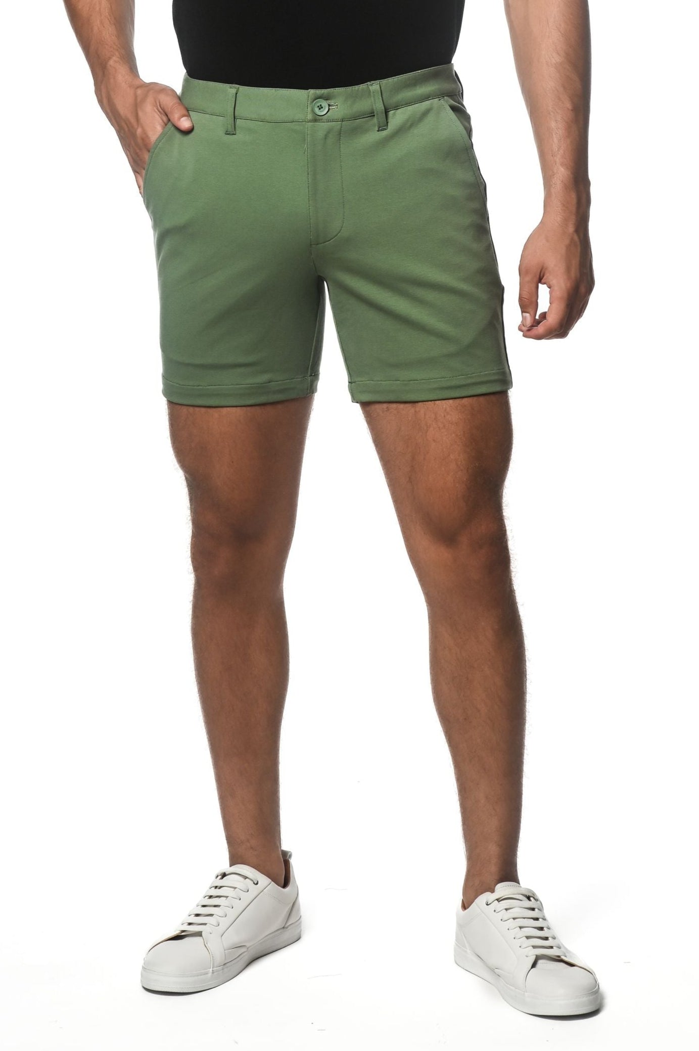 Strukturierte Chino-Shorts aus Stretch-Strick