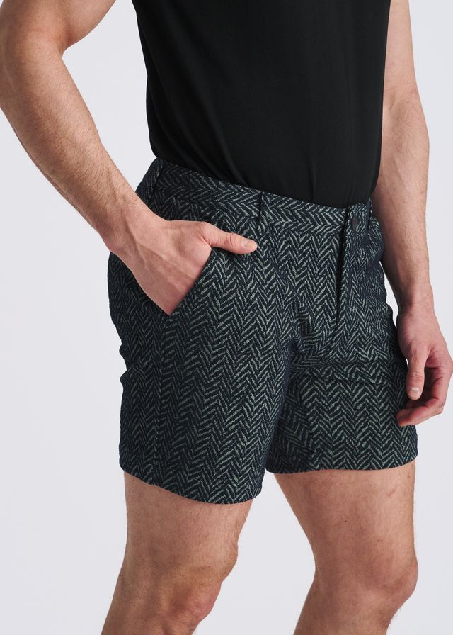 POSTMARC Men's Herringbone Jaquard Stretch Knit Chino Shorts - Admiral