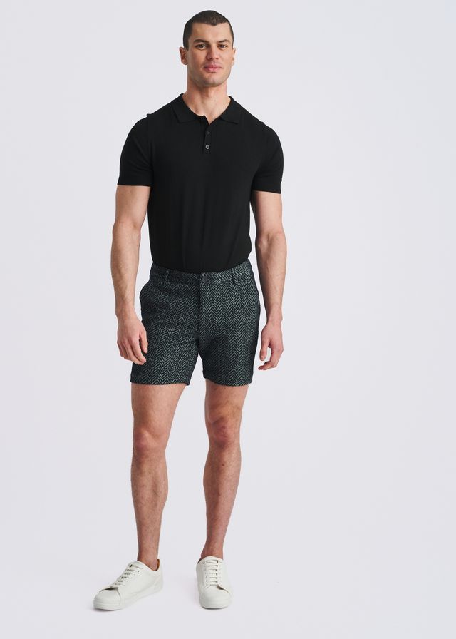 POSTMARC Men's Herringbone Jaquard Stretch Knit Chino Shorts - Admiral