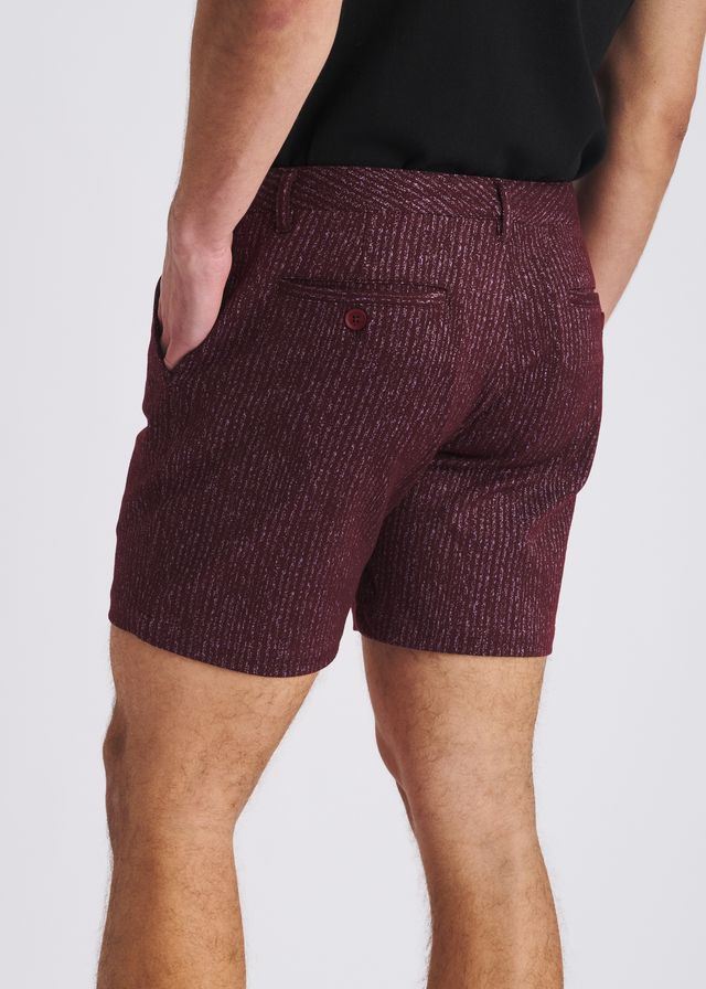 POSTMARC Men's Chalk Stripe Jaquard Stretch Knit Chino Shorts - Beet