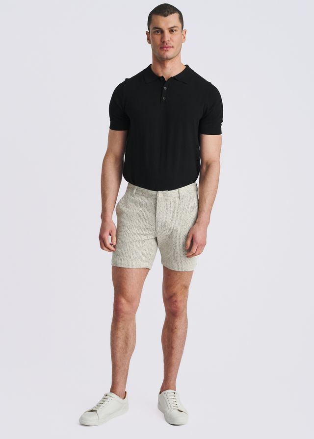 POSTMARC Chalk Stripe Jacquard Stretch Knit Chino Shorts - Vanilla