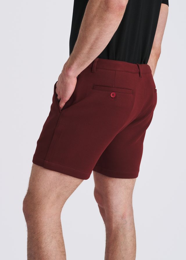 Pantalones cortos tipo chino de tejido elástico para hombre POSTMARC - Vino