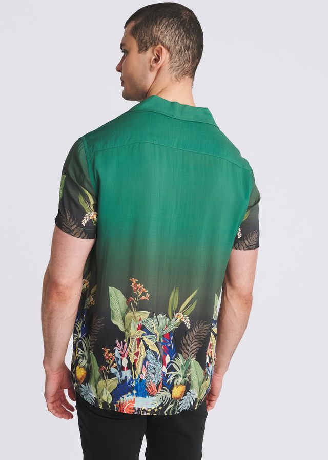 POSTMARC Fauna Border Print S/S Modal Shirt - Emerald/Multi Fauna
