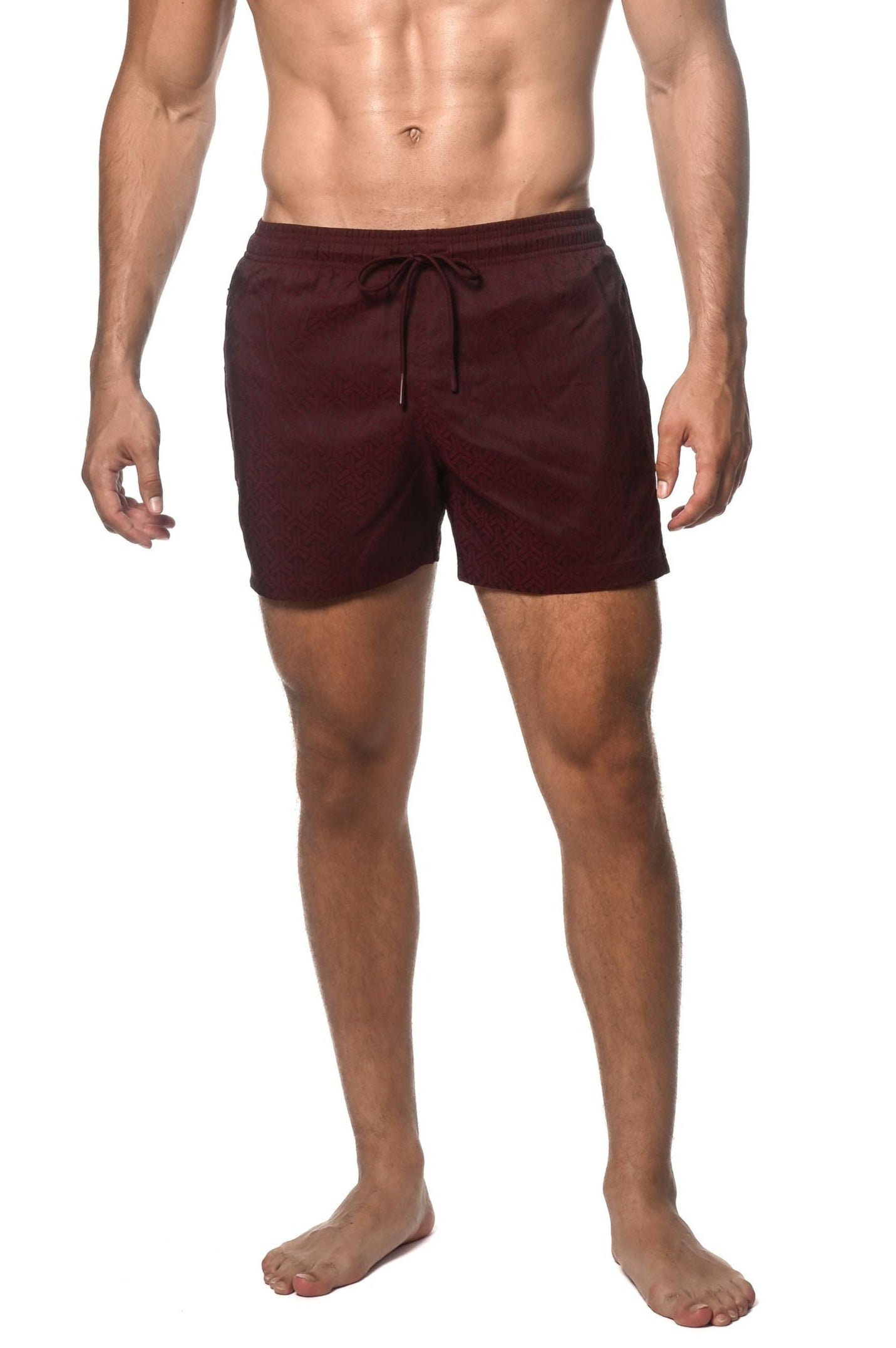 JACQUARD-BADESHORTS MIT MESH-FUTTER