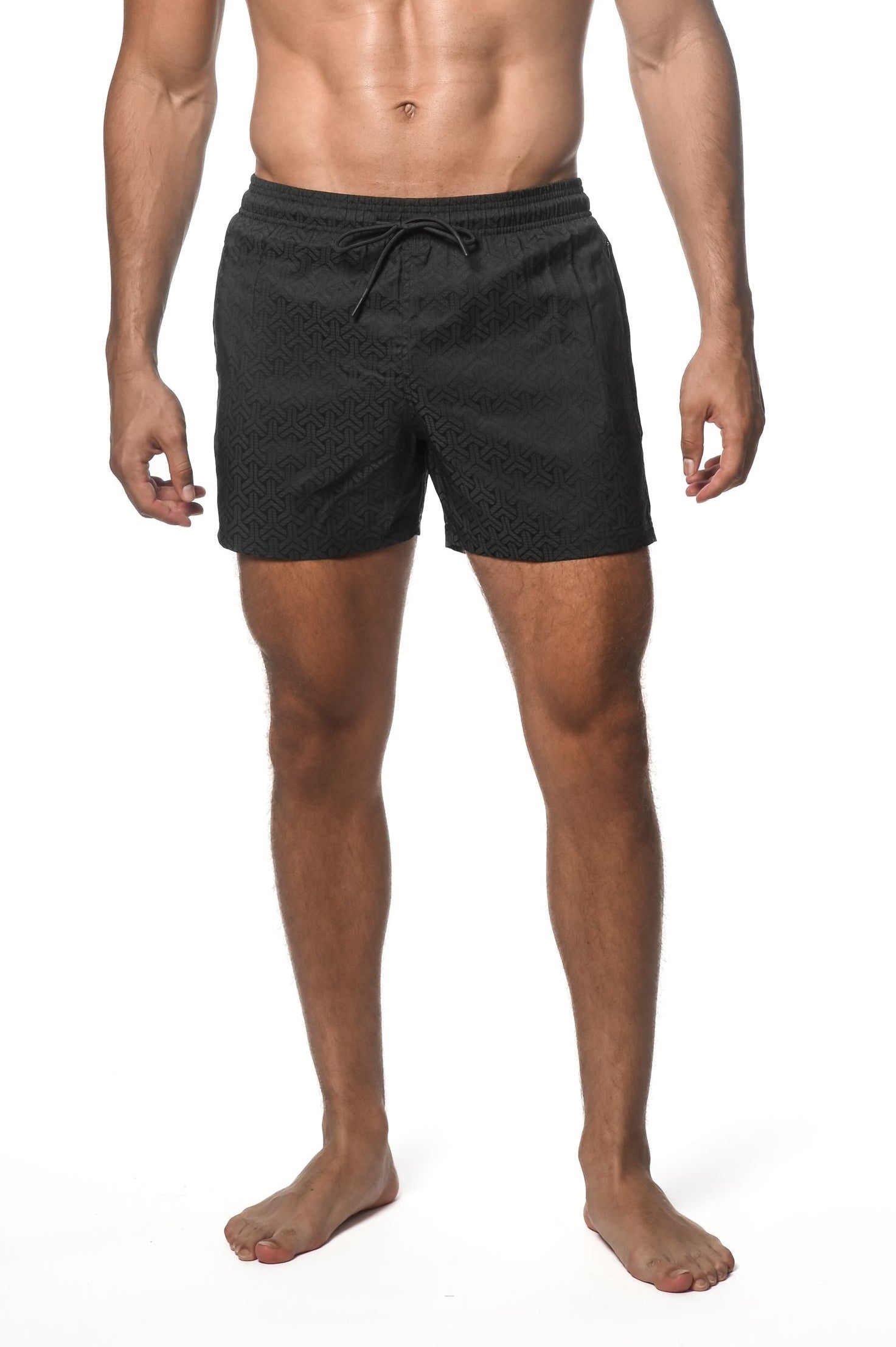 JACQUARD-BADESHORTS MIT MESH-FUTTER
