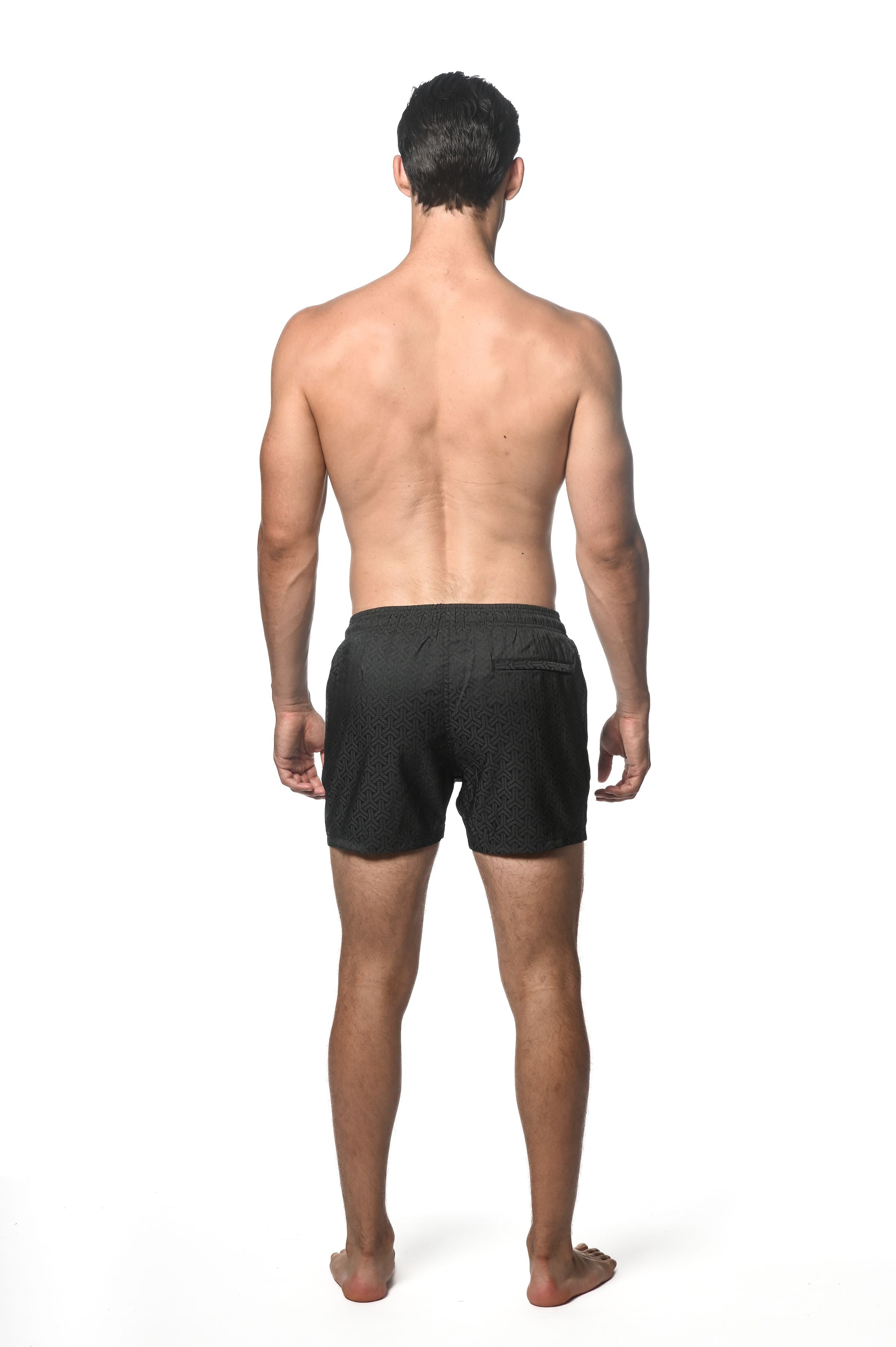 JACQUARD-BADESHORTS MIT MESH-FUTTER