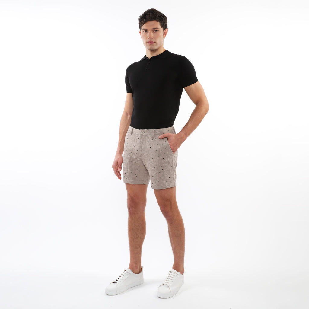 Textured Jacquard Stretch Chino Shorts