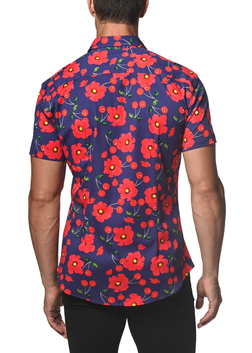 POPPY CHERRIES STRETCH KNIT SHIRT - DealByEthan.gay loves ST33LE