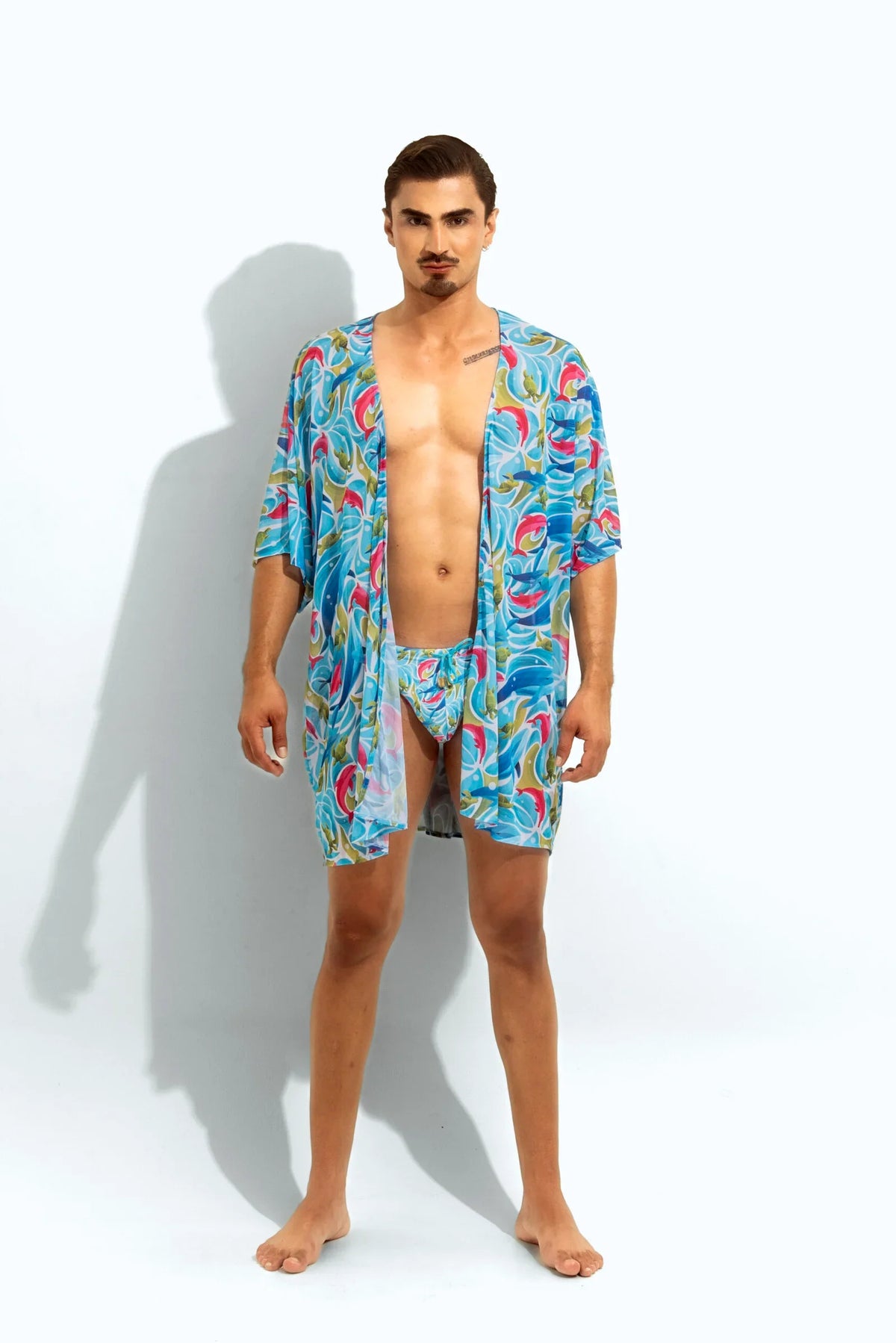 Poxeidon Men's Fauna Cover Up - Aqua Current