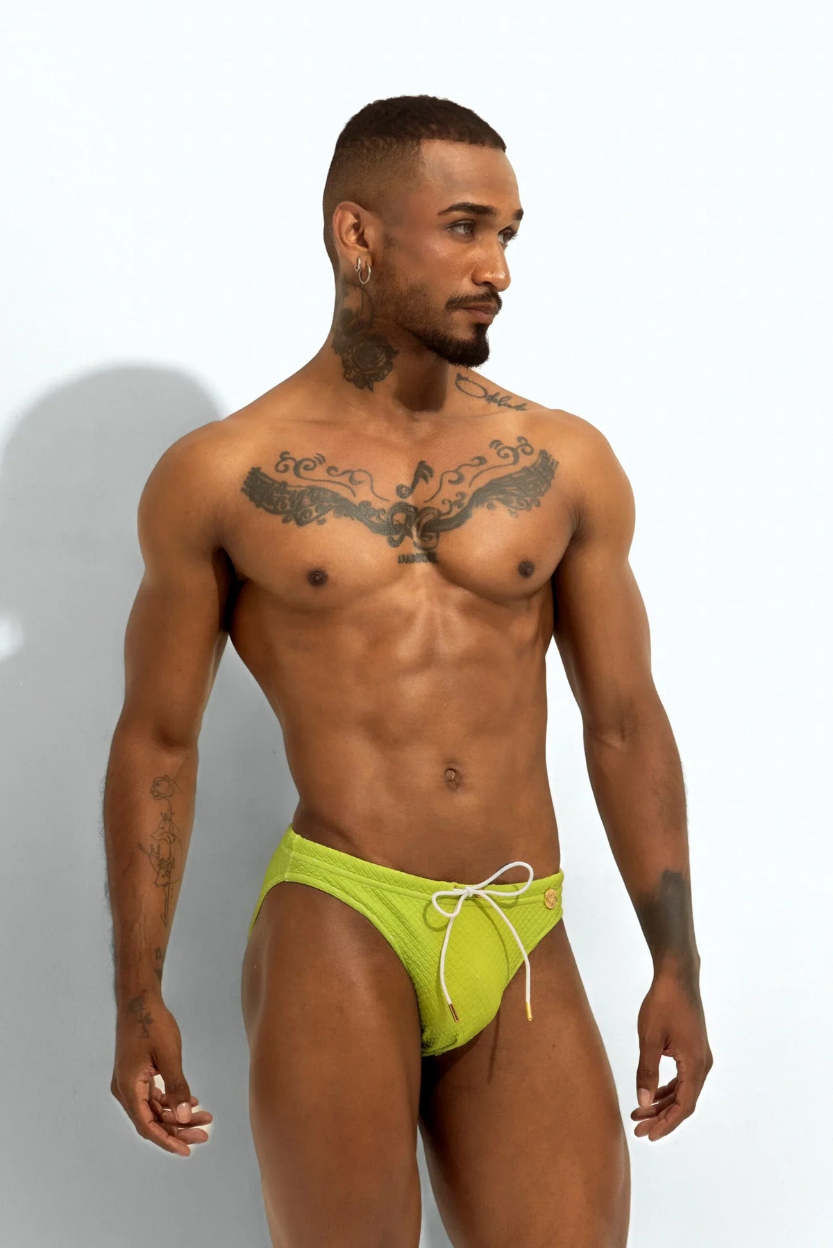 Poxeidon Men's The Solid Siren Swim Brief - Toxic Kiwi