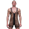 Undergear Men's Catty Leopard Wrestler Leotard