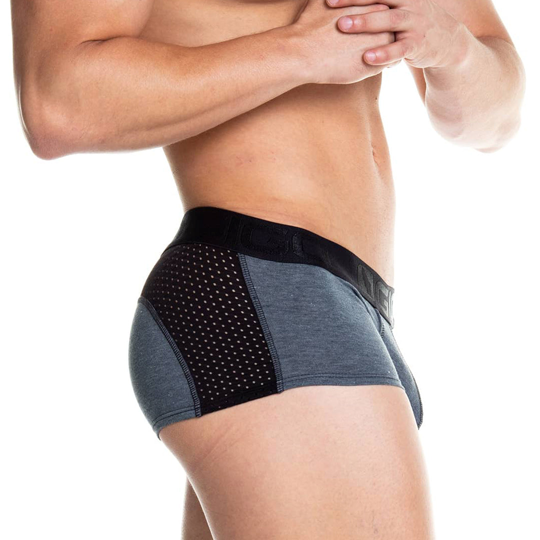 PRUDENCE BLACK TRUNK - Sexy black boxer for man with cup that allows enhancement
