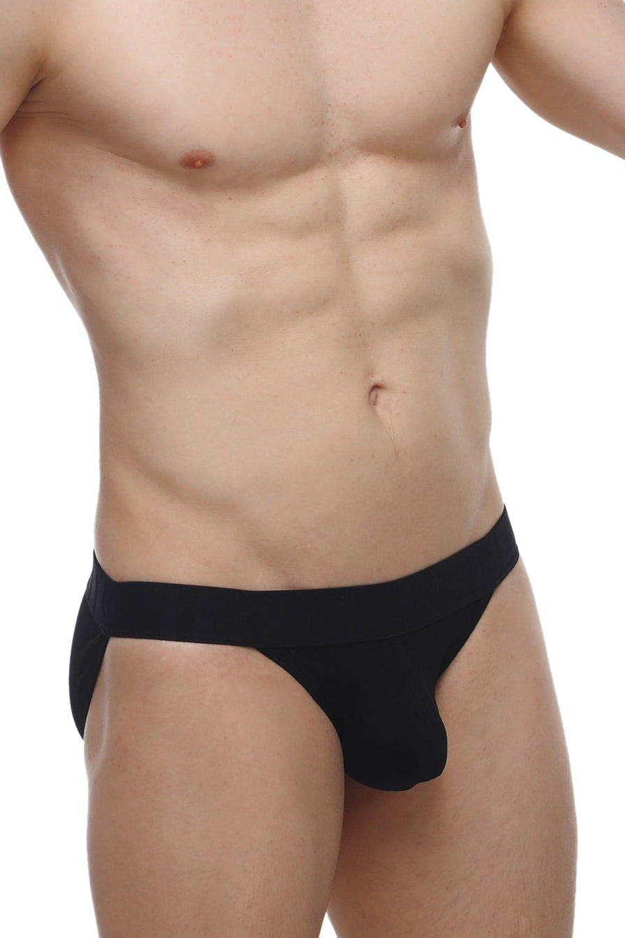 Black briefs petitq bikini aizy modal with smooth form-fitting design in black color from the front side