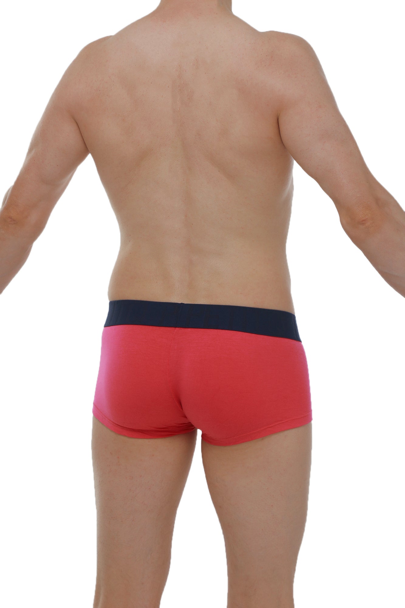 Petitq boxer taik modal fuchsia red briefs with navy blue waistband made of modal fabric for comfortable wear