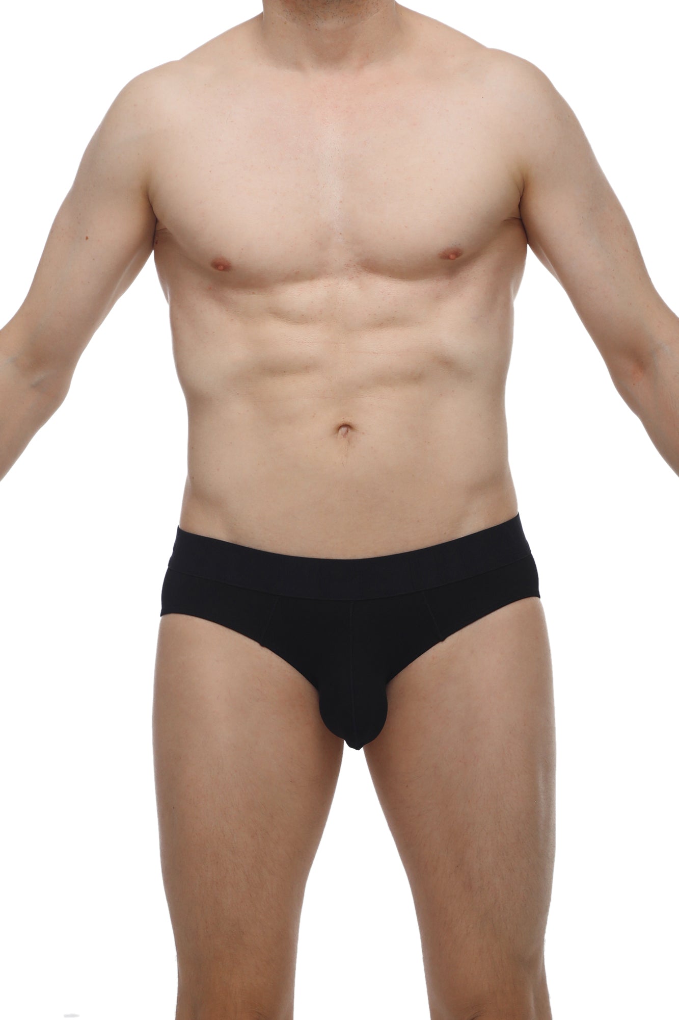 Black petitq brief dome modal briefs with smooth form-fitting design in modal fabric for comfortable wear
