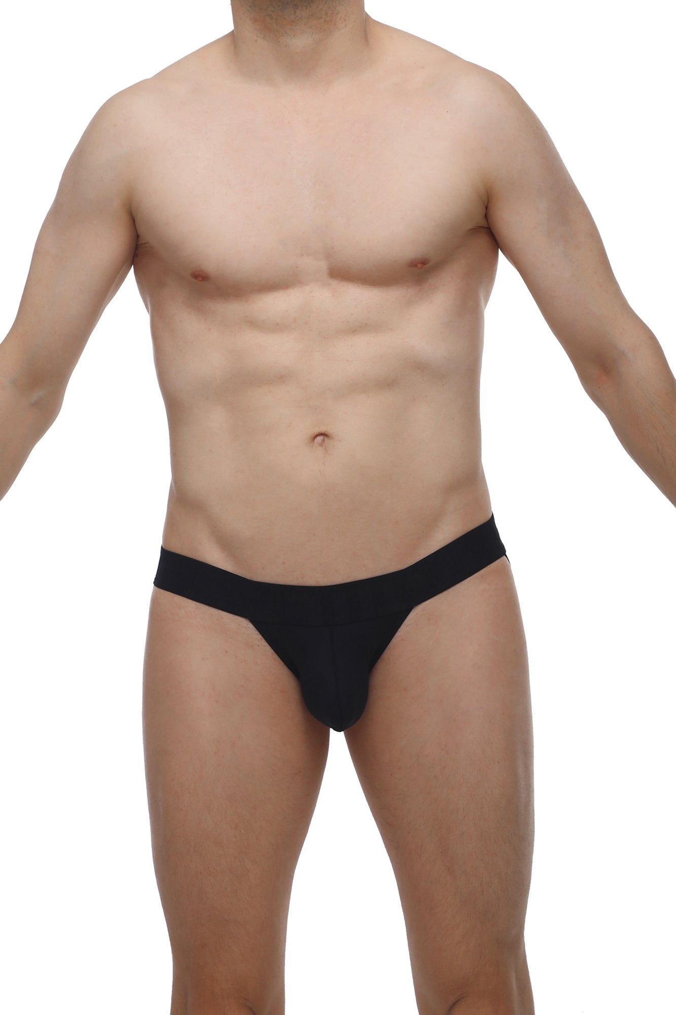 Black PetitQ Jockthong Biars briefs with a smooth, form-fitting design for comfortable everyday wear