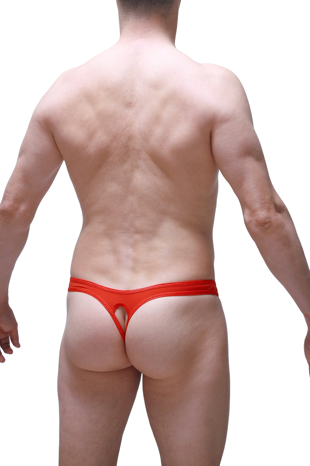PetitQ thong open cuens plum red bright red form-fitting thong made of stretchy fabric with central cutout