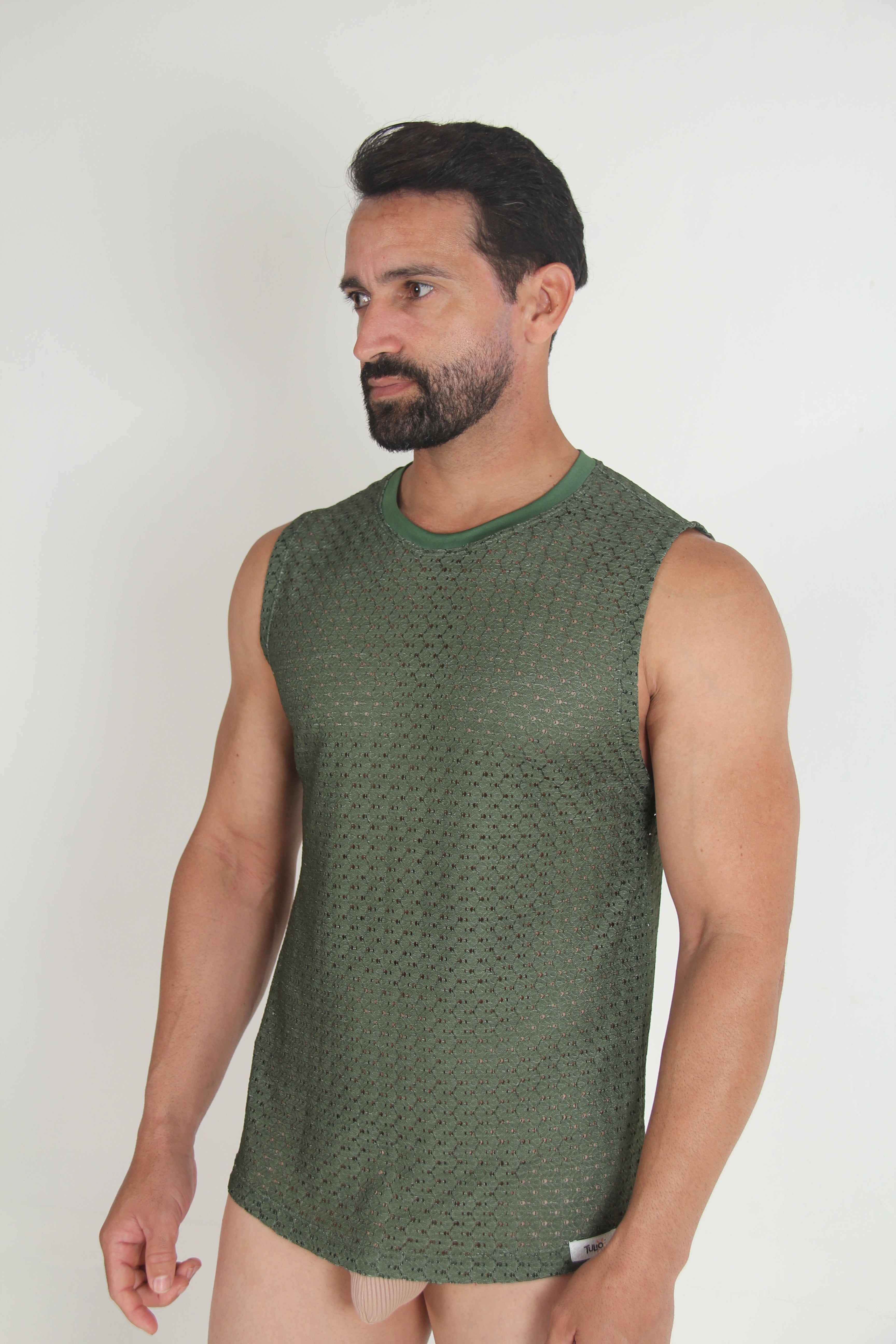 Tulio Lace Muscle Tank Top