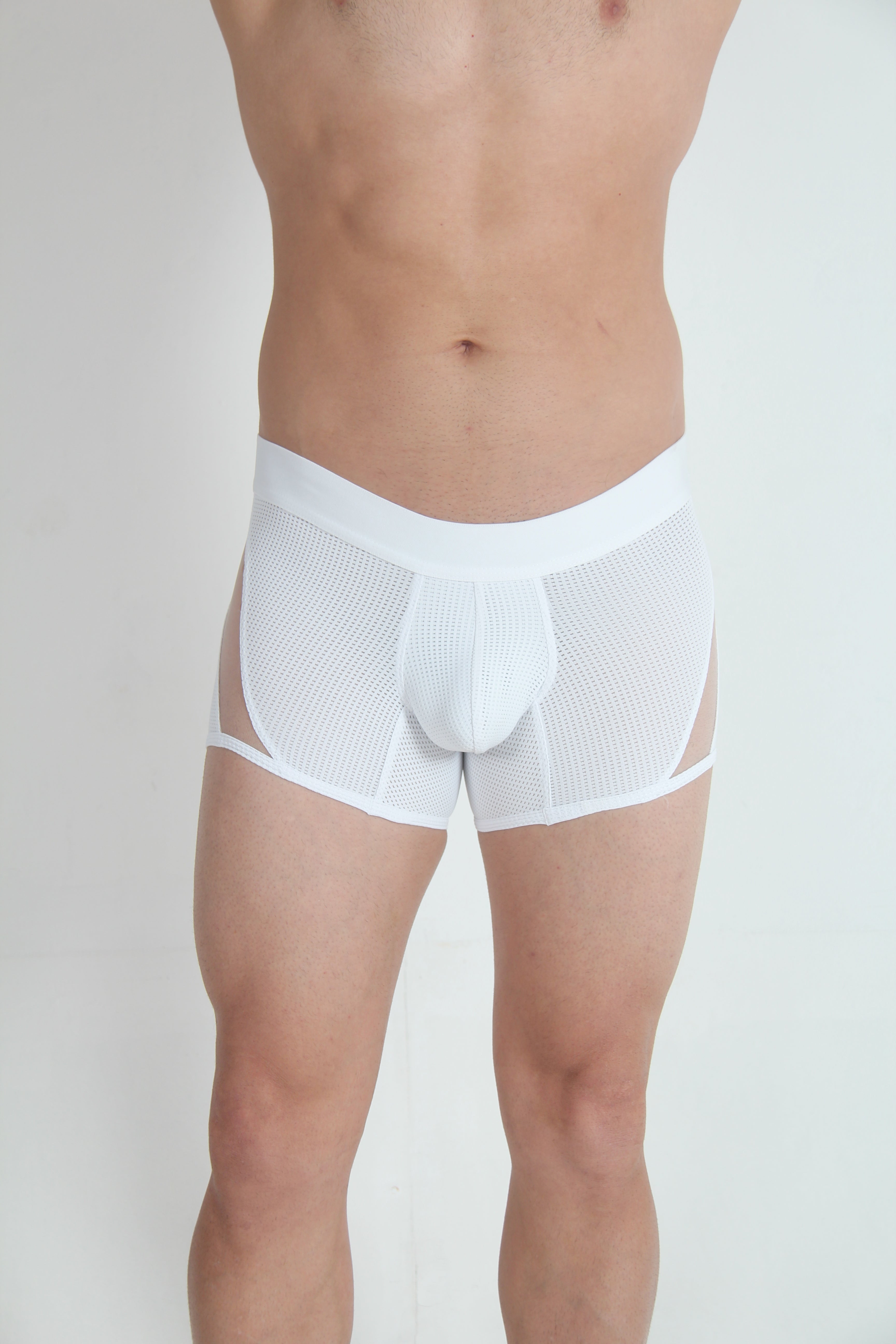 Tulio Mesh Panel Trunk Underwear - White