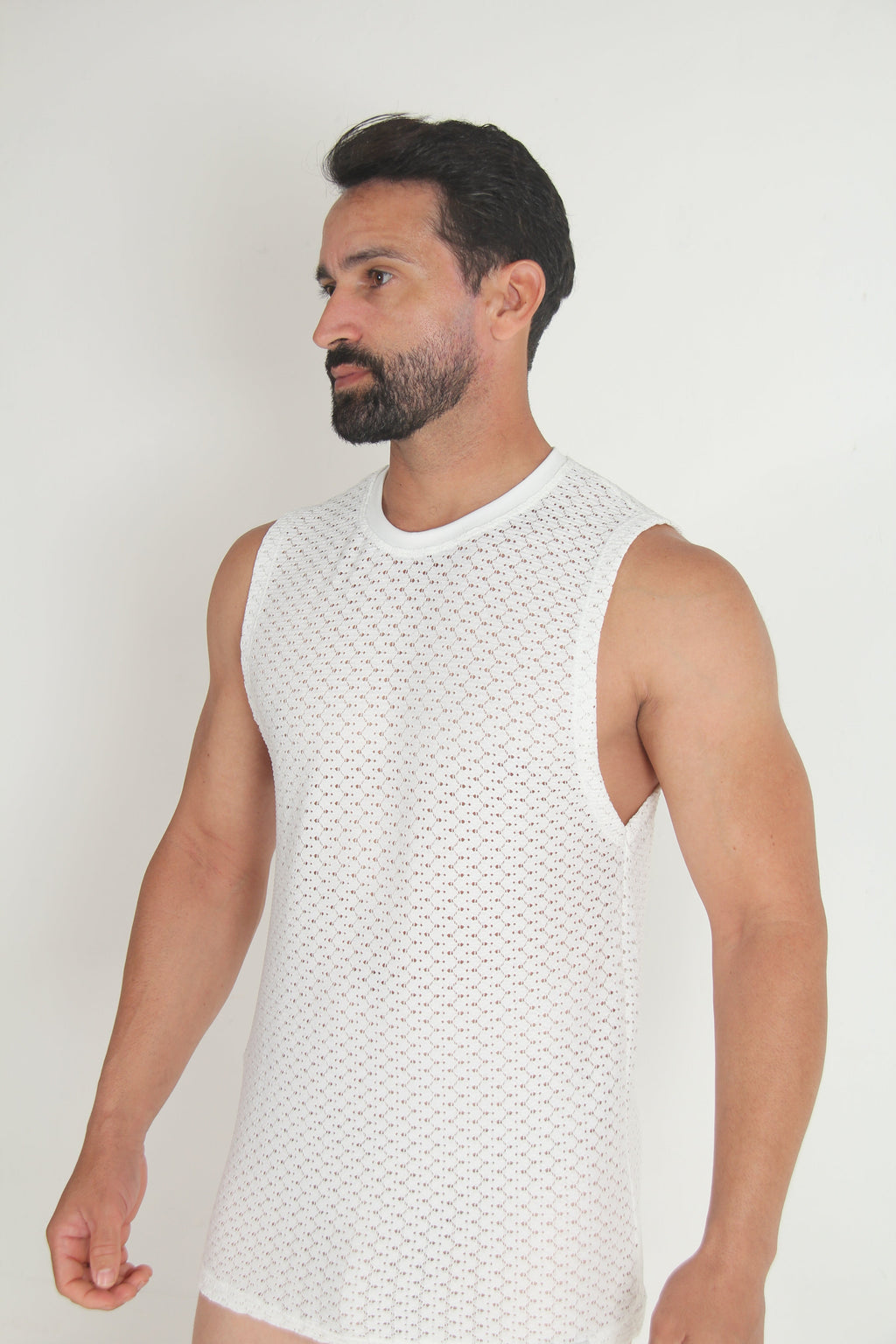 Tulio Lace Muscle Tank Top