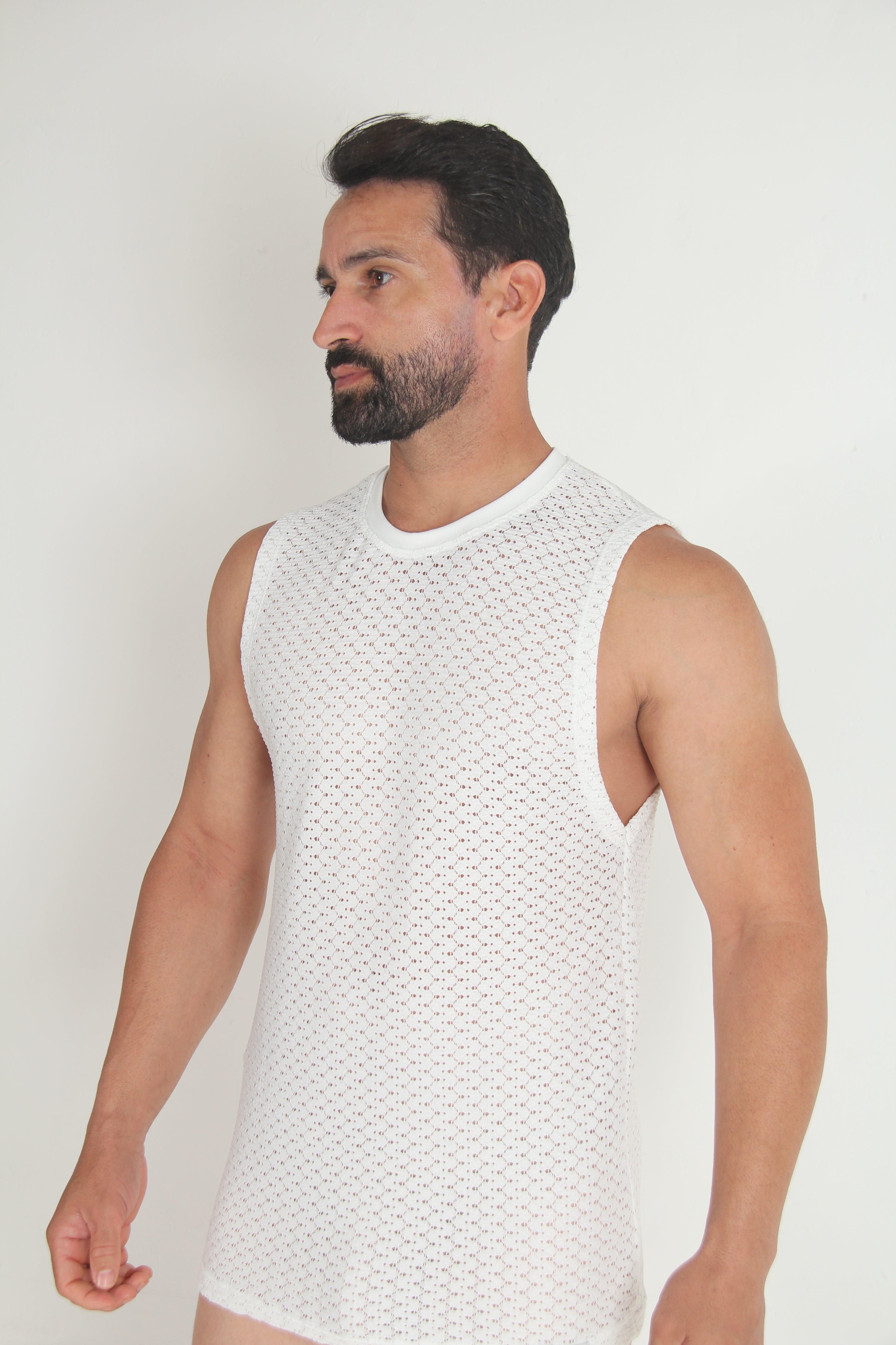Tulio Lace Muscle Tank Top
