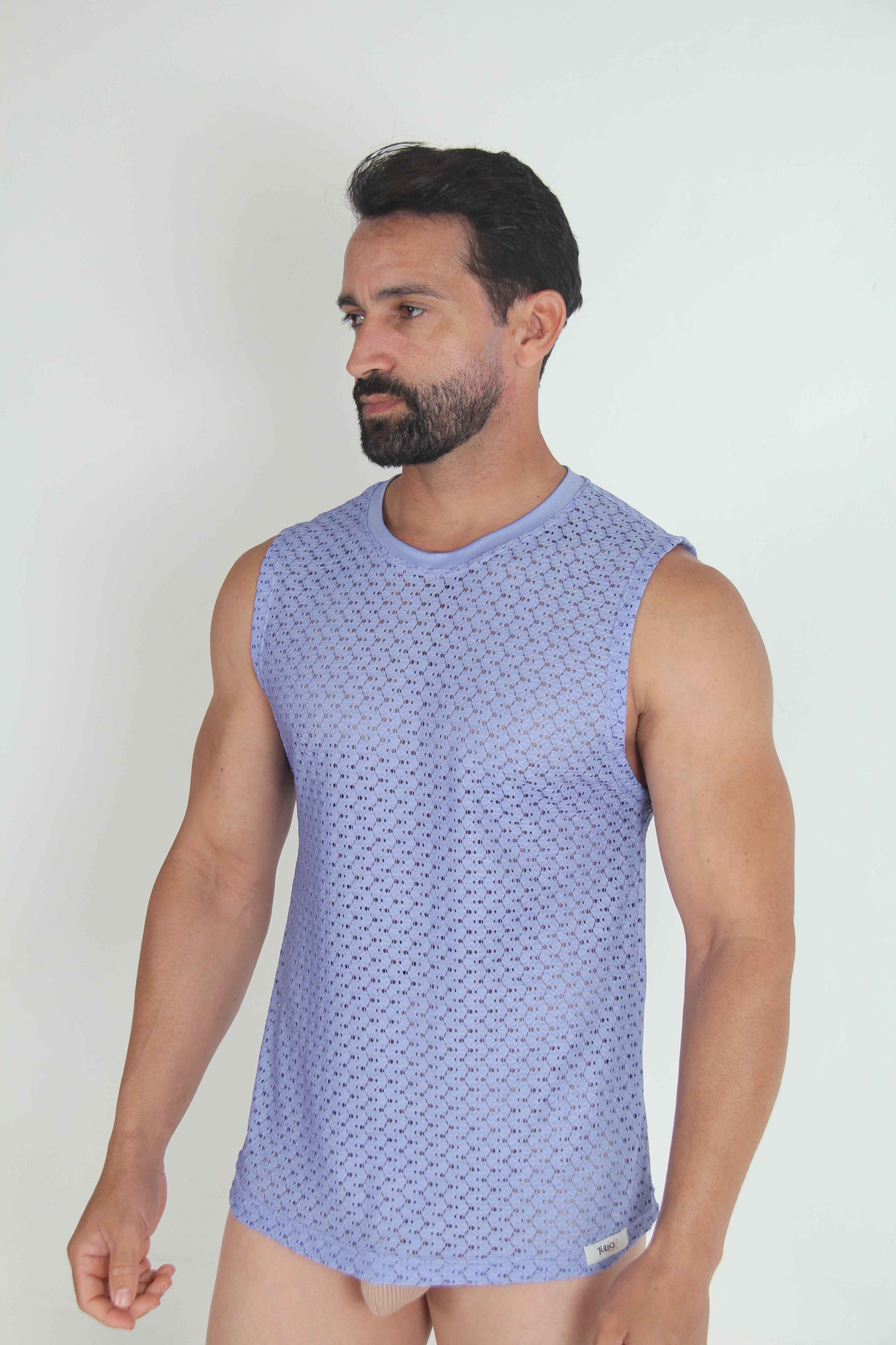 Tulio Lace Muscle Tank Top