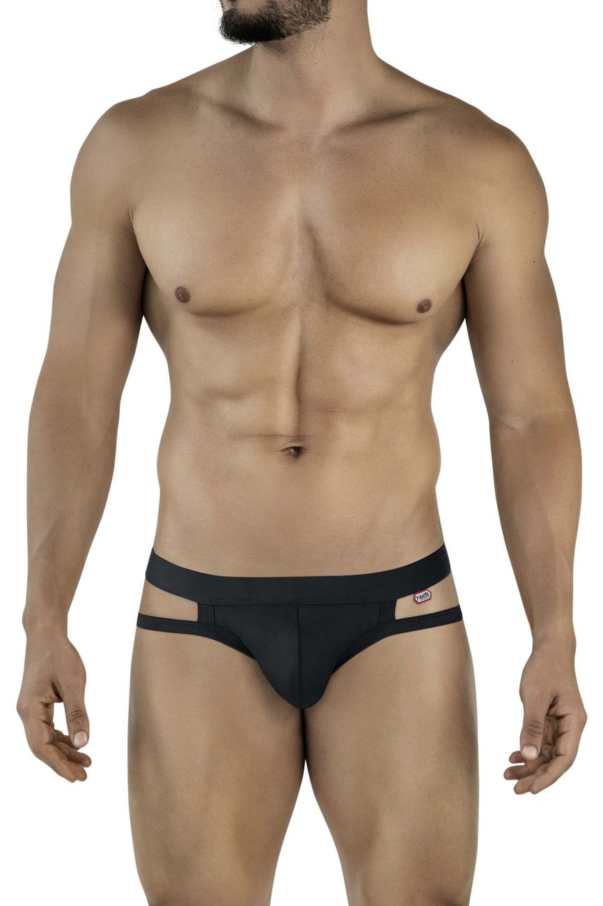 Black pikante pik 2114 lenox briefs with sleek form-fitting design and distinctive side cut-out details