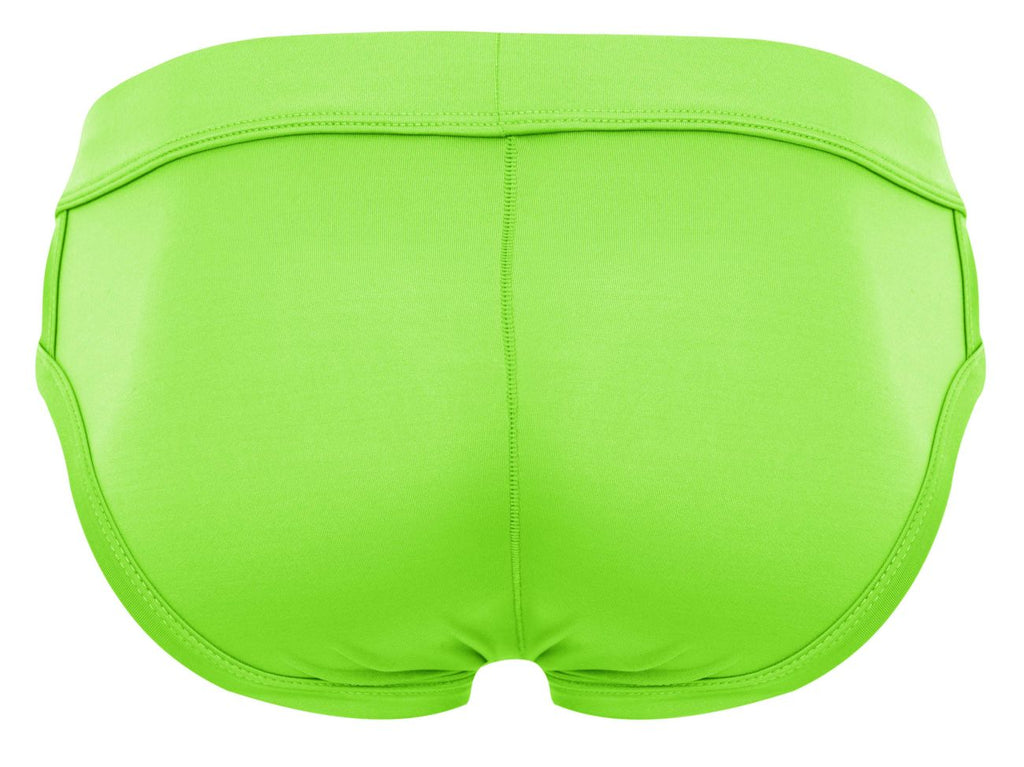 Bright lime green Pikante PIK 2114 Lenox briefs with smooth stretchy fabric and clean stitching on waistband