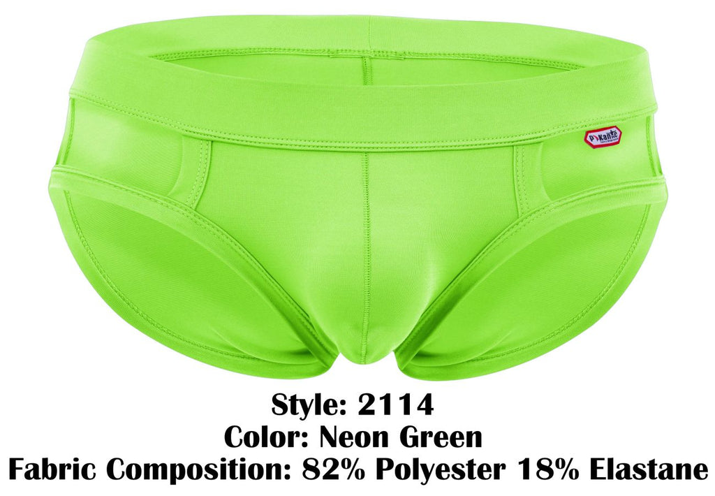 Neon green Pikante PIK 2114 Lenox briefs made of 82% polyester 18% elastane with a snug fit and visible stitching