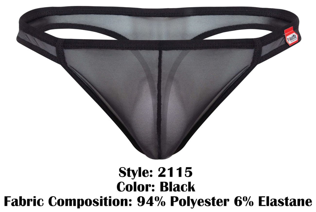 Black mesh thong with solid black elastic waistband and trim from pikante pik 2115 amusing thongs collection