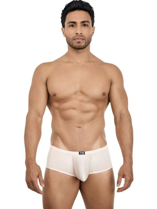 Beige Pikante ultra-supportive luxury men's trunks in a sleek, smooth fabric for a comfortable fit.