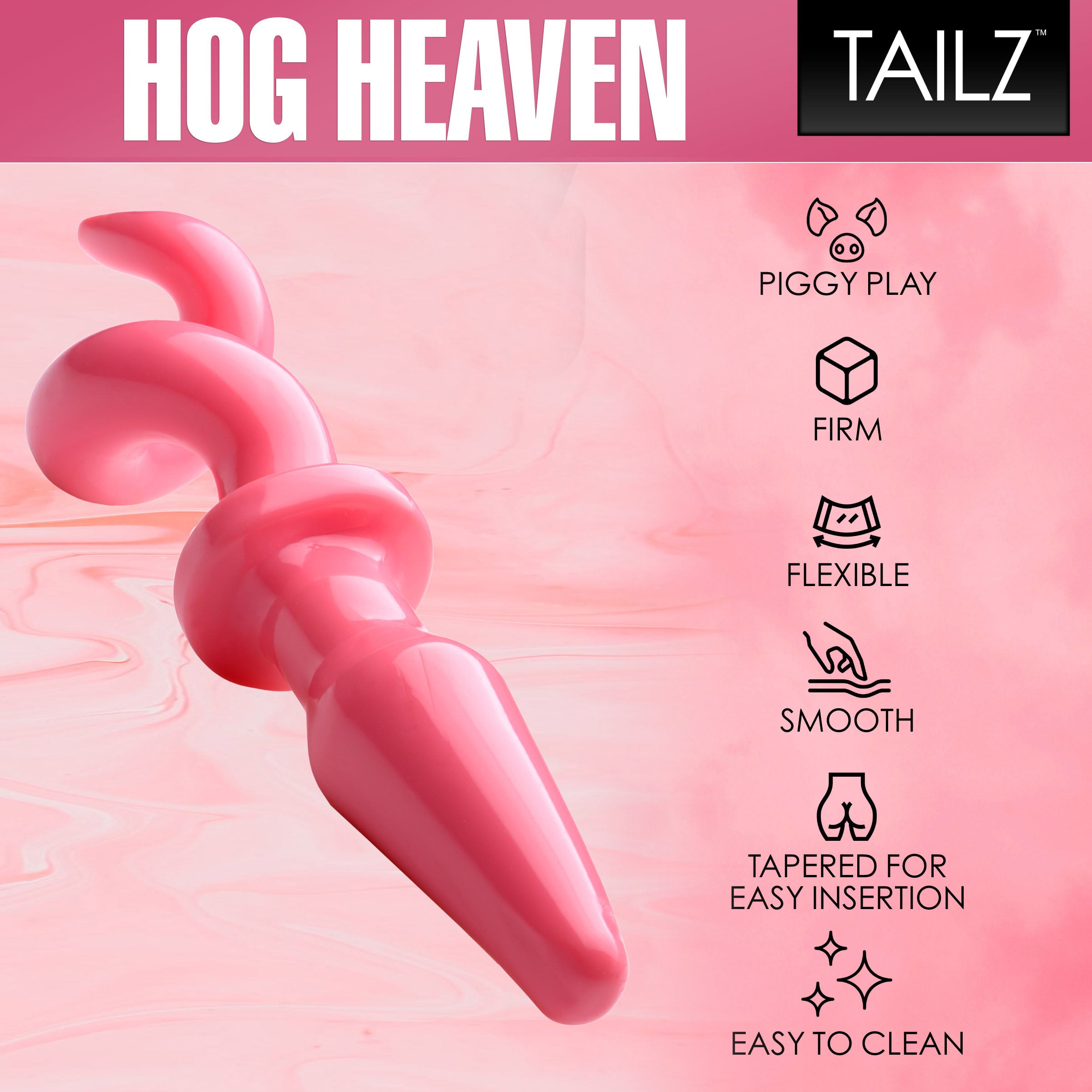 Tapón anal con cola de cerdo rosa