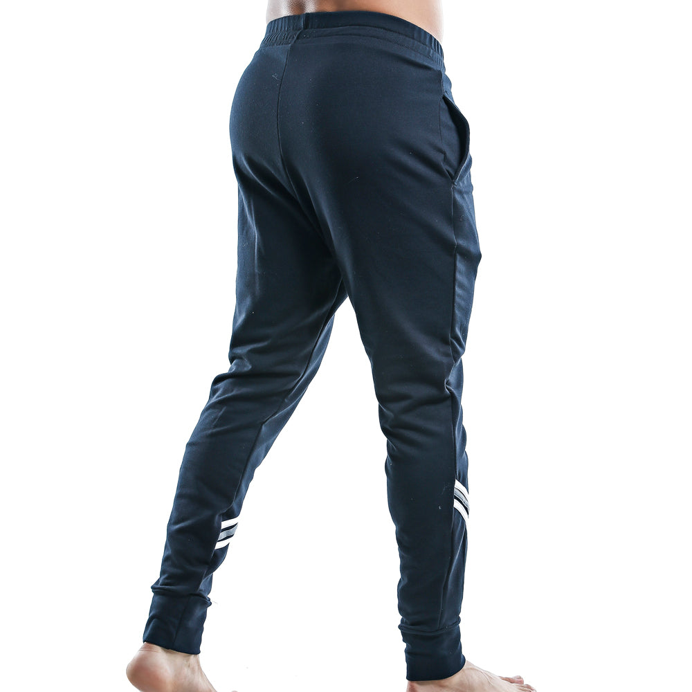 Dark navy pistol pete ppd005 athletic joggers with white striped accents on lower legs for casual wear