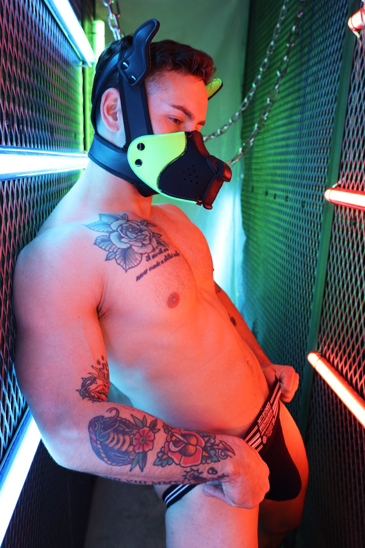 Poundtown Pup Mask 2.0 - Neon Green - DealByEthan.gay loves Breedwell