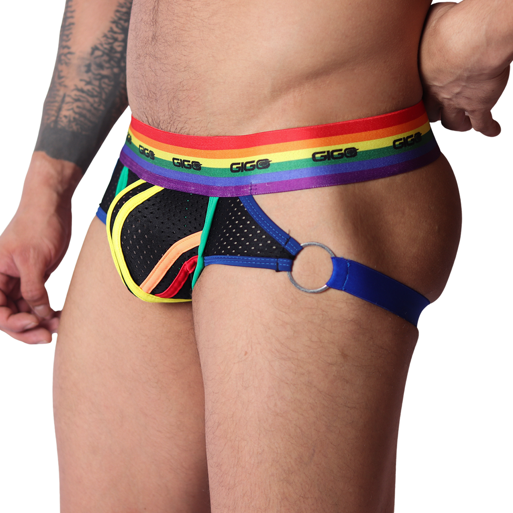 Pride Jockstrap front view by Gigo Underwear